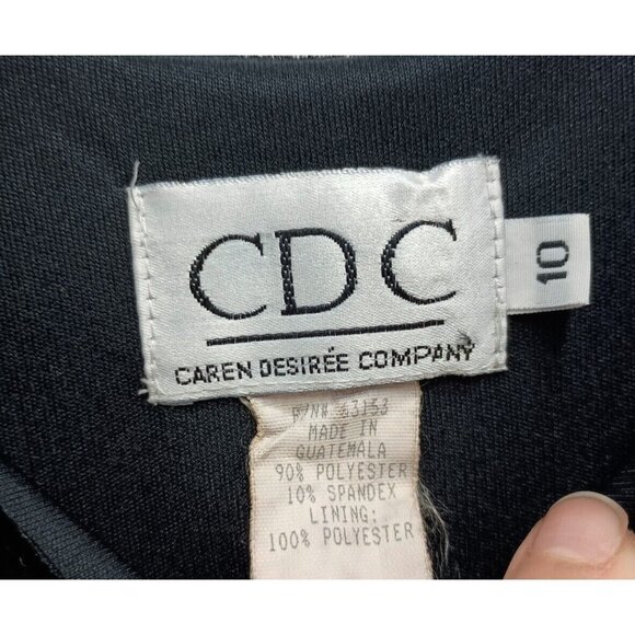 VTG 90s CDC Caren Desiree Midi Dress Size 10 Black Velvet Holiday Party Goth Y2K - Picture 4 of 8